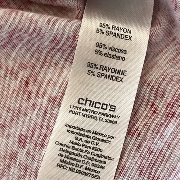 Chico’s Easywear top pink v-neck tunic SOFT blouse size 3 Large - Picture 5 of 7